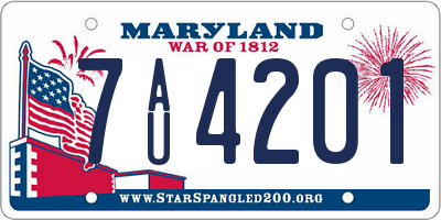MD license plate 7AU4201