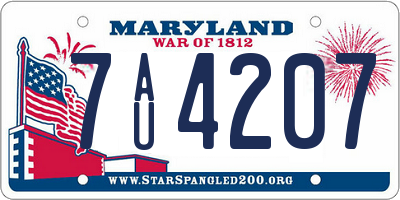MD license plate 7AU4207