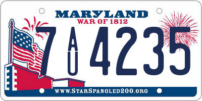 MD license plate 7AU4235