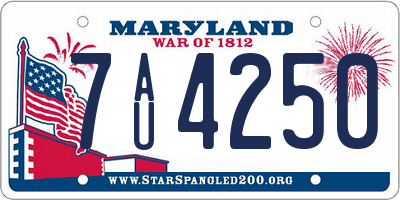MD license plate 7AU4250