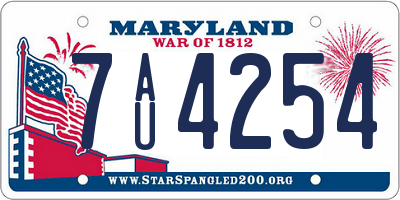 MD license plate 7AU4254