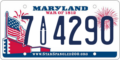 MD license plate 7AU4290