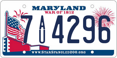 MD license plate 7AU4296
