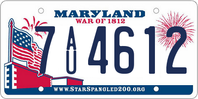 MD license plate 7AU4612