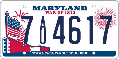 MD license plate 7AU4617