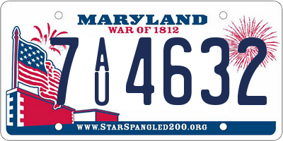 MD license plate 7AU4632