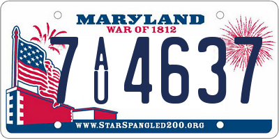 MD license plate 7AU4637