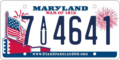 MD license plate 7AU4641