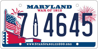 MD license plate 7AU4645