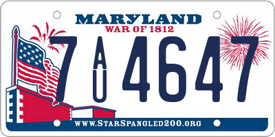 MD license plate 7AU4647