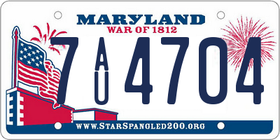 MD license plate 7AU4704
