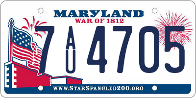 MD license plate 7AU4705