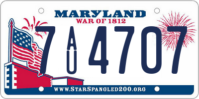MD license plate 7AU4707