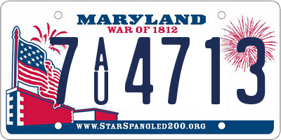 MD license plate 7AU4713