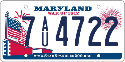 MD license plate 7AU4722