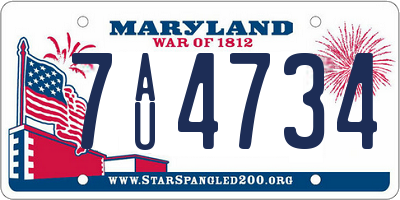 MD license plate 7AU4734