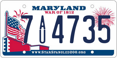 MD license plate 7AU4735