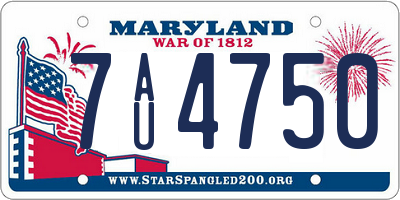 MD license plate 7AU4750