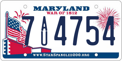 MD license plate 7AU4754