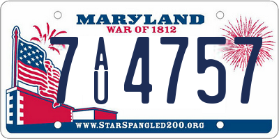 MD license plate 7AU4757