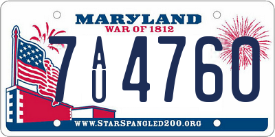 MD license plate 7AU4760