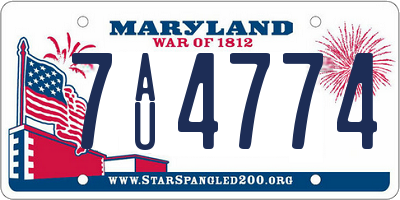 MD license plate 7AU4774