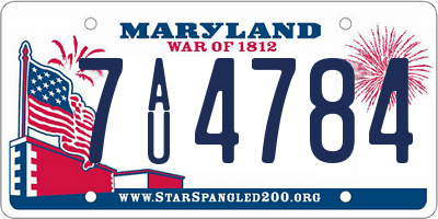 MD license plate 7AU4784