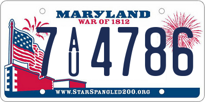 MD license plate 7AU4786