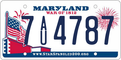 MD license plate 7AU4787