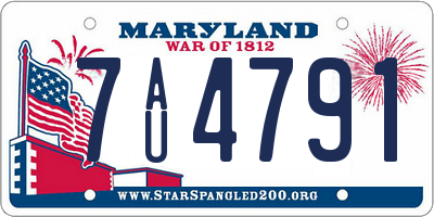 MD license plate 7AU4791