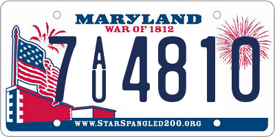 MD license plate 7AU4810