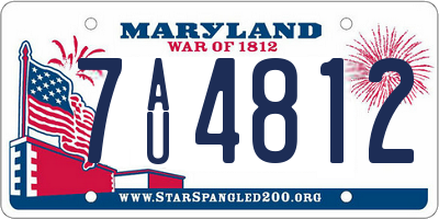 MD license plate 7AU4812