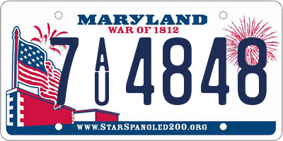 MD license plate 7AU4848