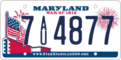 MD license plate 7AU4877