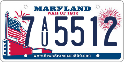 MD license plate 7AU5512