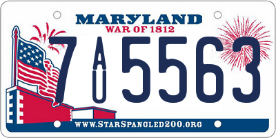 MD license plate 7AU5563