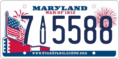 MD license plate 7AU5588