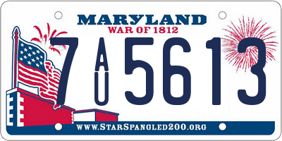MD license plate 7AU5613