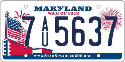 MD license plate 7AU5637