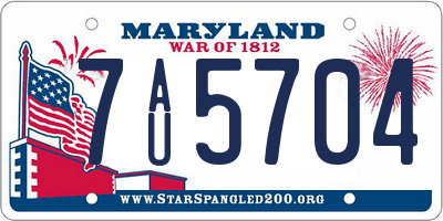 MD license plate 7AU5704