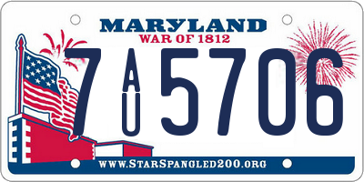 MD license plate 7AU5706