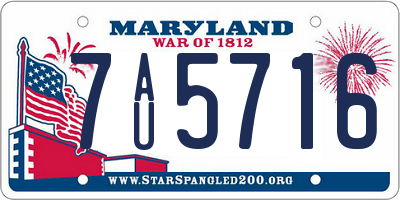 MD license plate 7AU5716