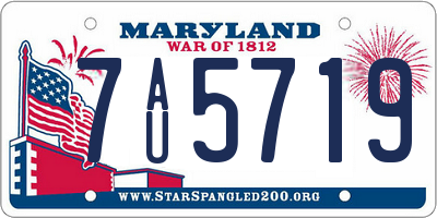 MD license plate 7AU5719