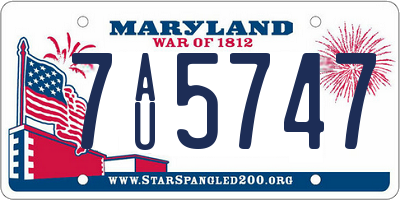 MD license plate 7AU5747
