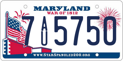 MD license plate 7AU5750