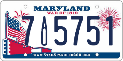 MD license plate 7AU5751