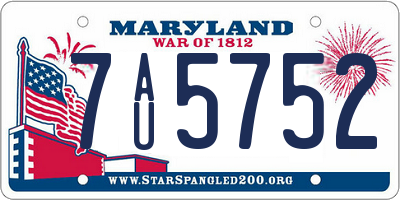 MD license plate 7AU5752