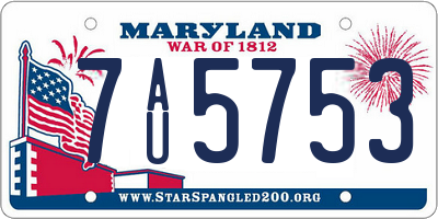 MD license plate 7AU5753