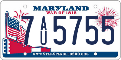 MD license plate 7AU5755