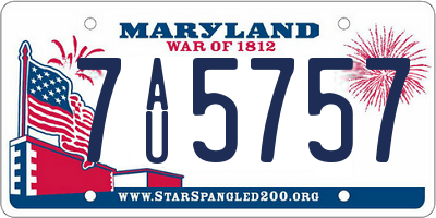 MD license plate 7AU5757